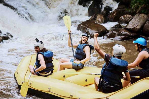 Visitors on a rafting adventure
