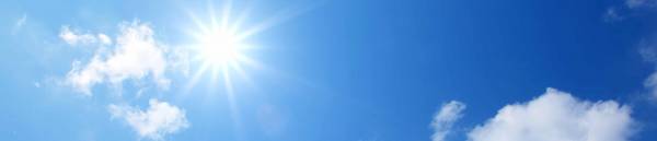 Bluebird skies with a bright sun